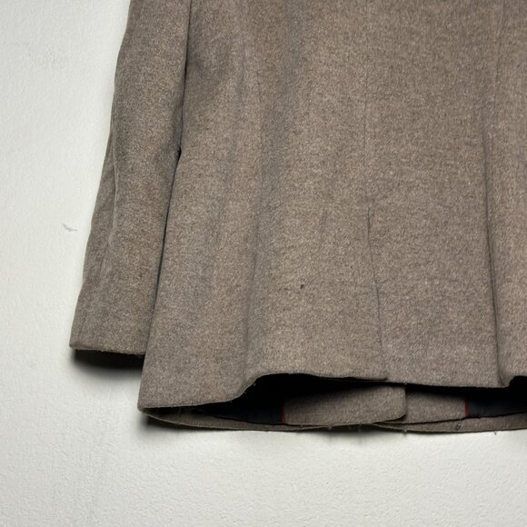 Calvin Klein Silk Wool Blend Brown Peacoat Jacket Women L Outerwear Winter Fall - Picture 14 of 15